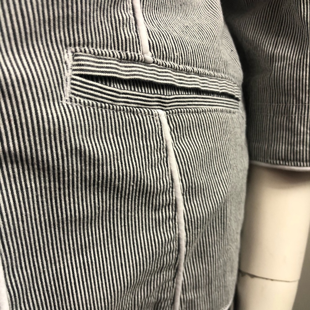 NWT CJ Banks Grey & White Striped Blazer Size 14W - Picture 3 of 7
